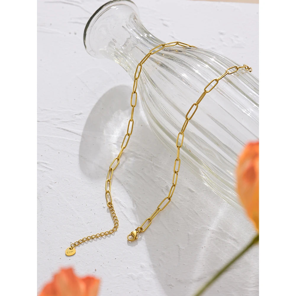 18K Vergoldete Edelstahl-Halskette mit natürlichen Perlenanhänger